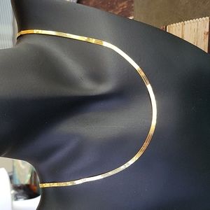 SOLD .... Gold herringbone chain necklace